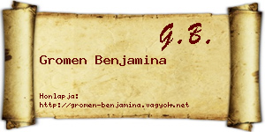 Gromen Benjamina névjegykártya
